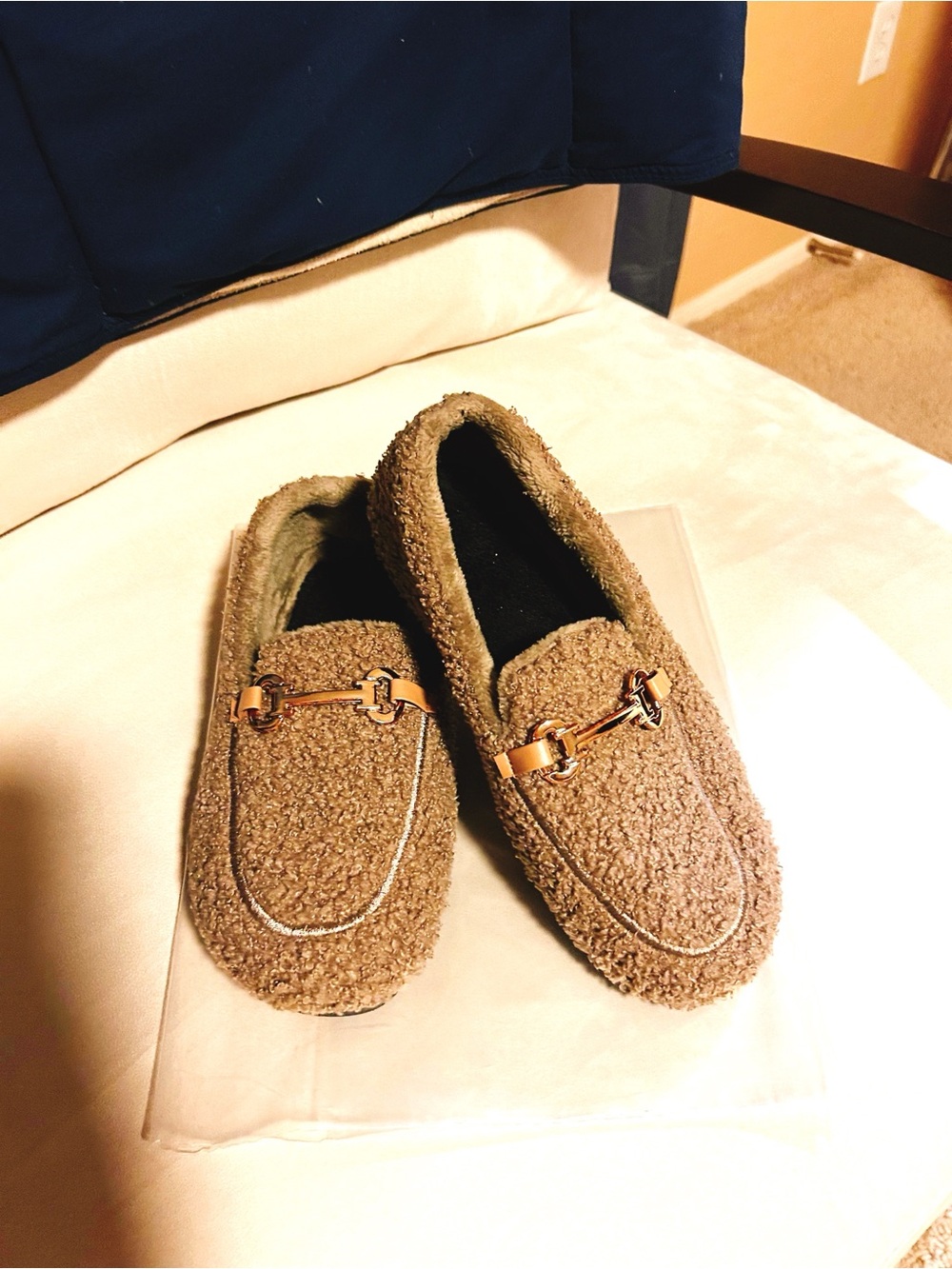 Teddy Loafer Slip-Ons in Tan Brown